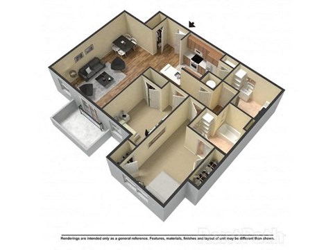 Gator Suite 2 Two Bedroom Two Bathroom Floorplan at Arbours at Tumblin Creek ~ Active 55+ Adult Community, 32608