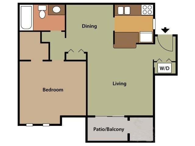 one bedroom Floor Plan 1