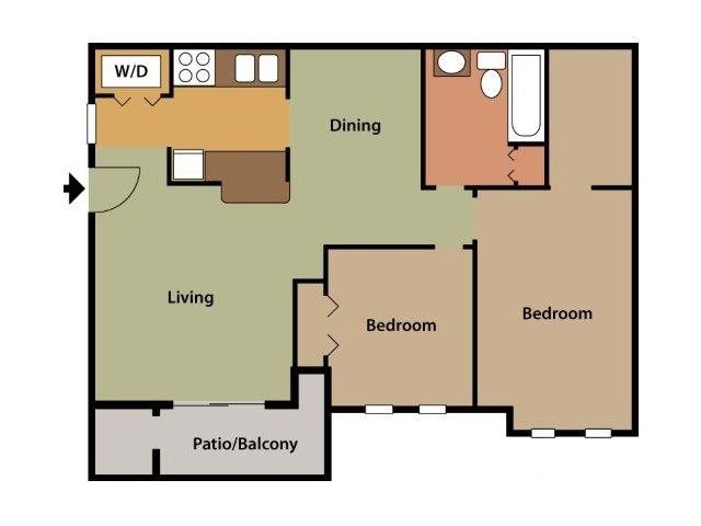 two bedroom Floor Plan 2