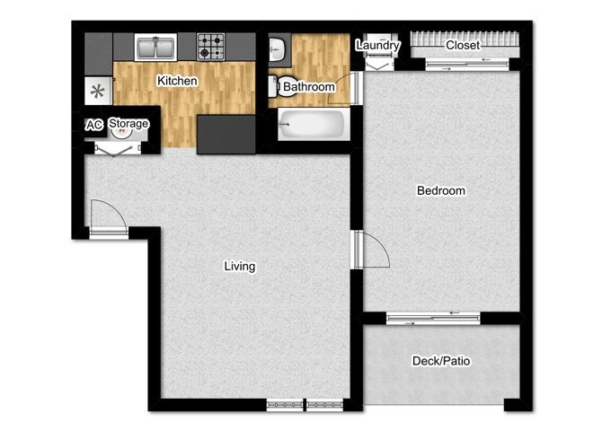One Bedroom Floor Plan 2