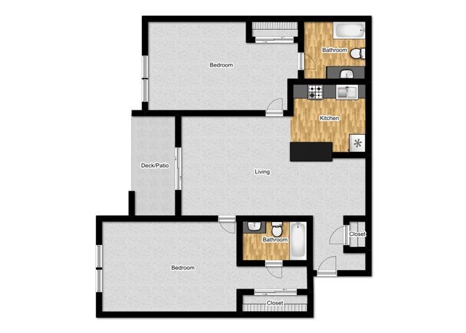 Two Bedroom Floor Plan 3