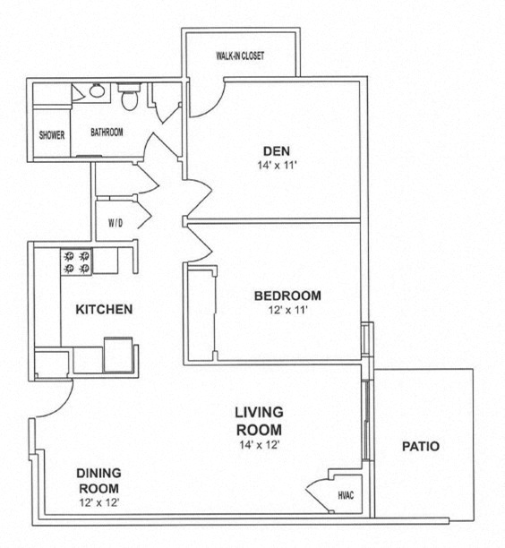 B1 & B2 - 1 Bedroom, 1 Bath with Den