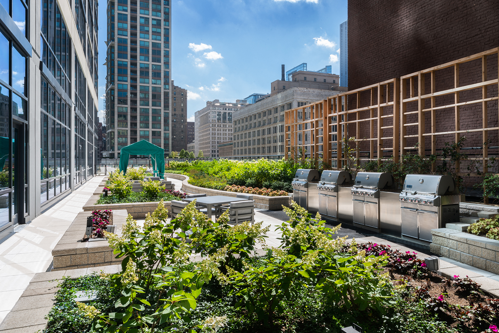 9th floor terrace grills at 73 East Lake, Chicago, IL