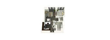 1  Bed   1  Bath   809 Sq. Ft. 01a Floor Plan at 73 East Lake, Chicago, Illinois