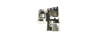 Convertible   1  Bath   682 Sq. Ft. 07a Floor Plan at 73 East Lake, Chicago, Illinois