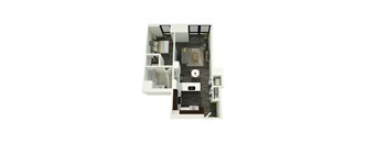 Convertible   1  Bath   698 Sq. Ft. 10b Floor Plan at 73 East Lake, Chicago, Illinois