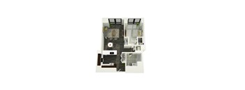1  Bed   1  Bath   814 Sq. Ft. 11 Floor Plan at 73 East Lake, Illinois
