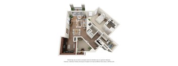 1  Bed   1  Bath   1,134 Sq. Ft. Hampton  Floor Plan at Regency Place, Oakbrook Terrace, Illinois