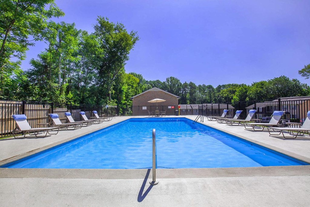 the swimming pool at our apartments is clean and ready to use