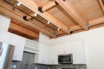 High Ceilings Living Space at 700 Central Apartments, Minneapolis, Minnesota