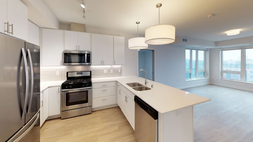 Model Kitchen in Chroma 2-Bedroom at Mezzo Apartments in Minneapolis - Photo Gallery 1