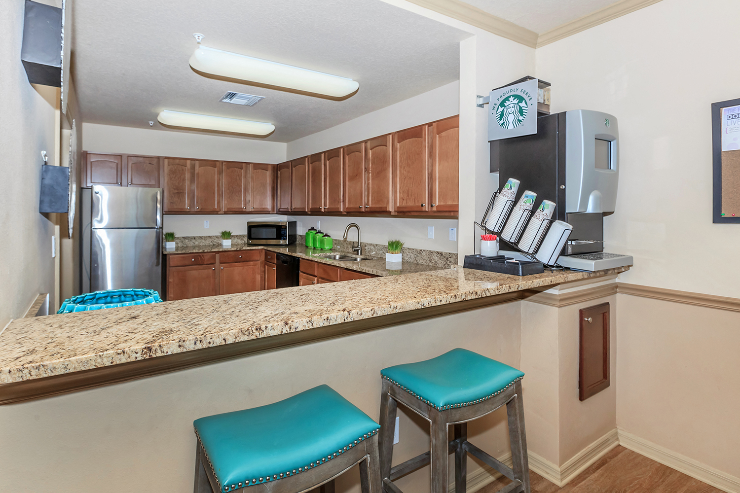 Clubhouse Kitchen at Riversong Apartments in Bradenton, FL
