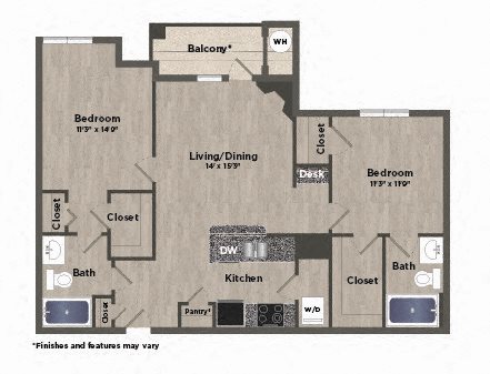 Parq170AtCityCenterFP_2x2e_2b2b_1050sf Parq170AtCityCenterFP_2x2e_2b2b_1050sf