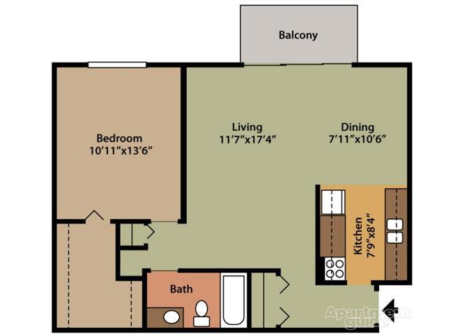 Floor Plans of Carriage Hill Apartments in Dearborn, MI