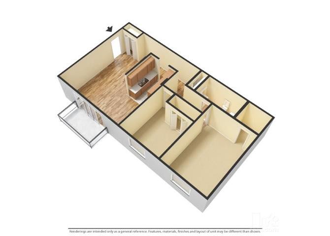 Two Bedroom One Bath Apartments