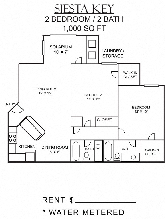 Tivoli Siesta Key 2 BR 2 Bath (1000sf)