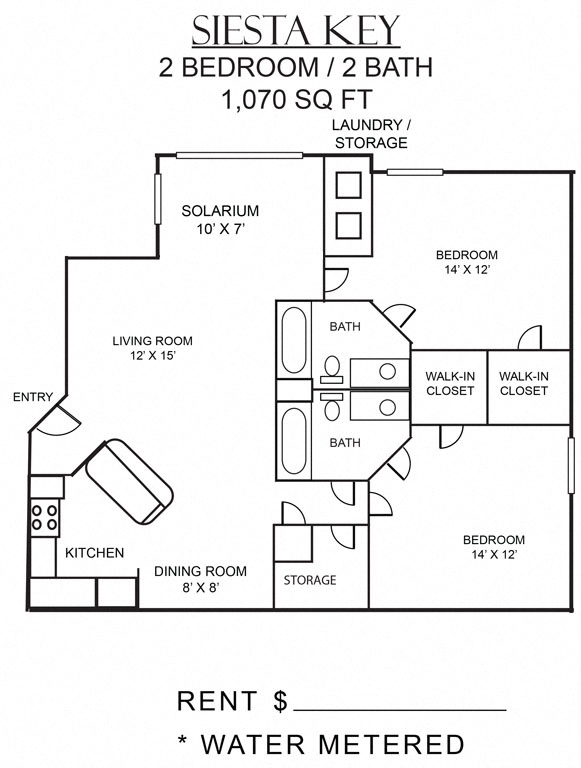 Tivoli Siesta Key 2 BR 2 Bath (1070sf)