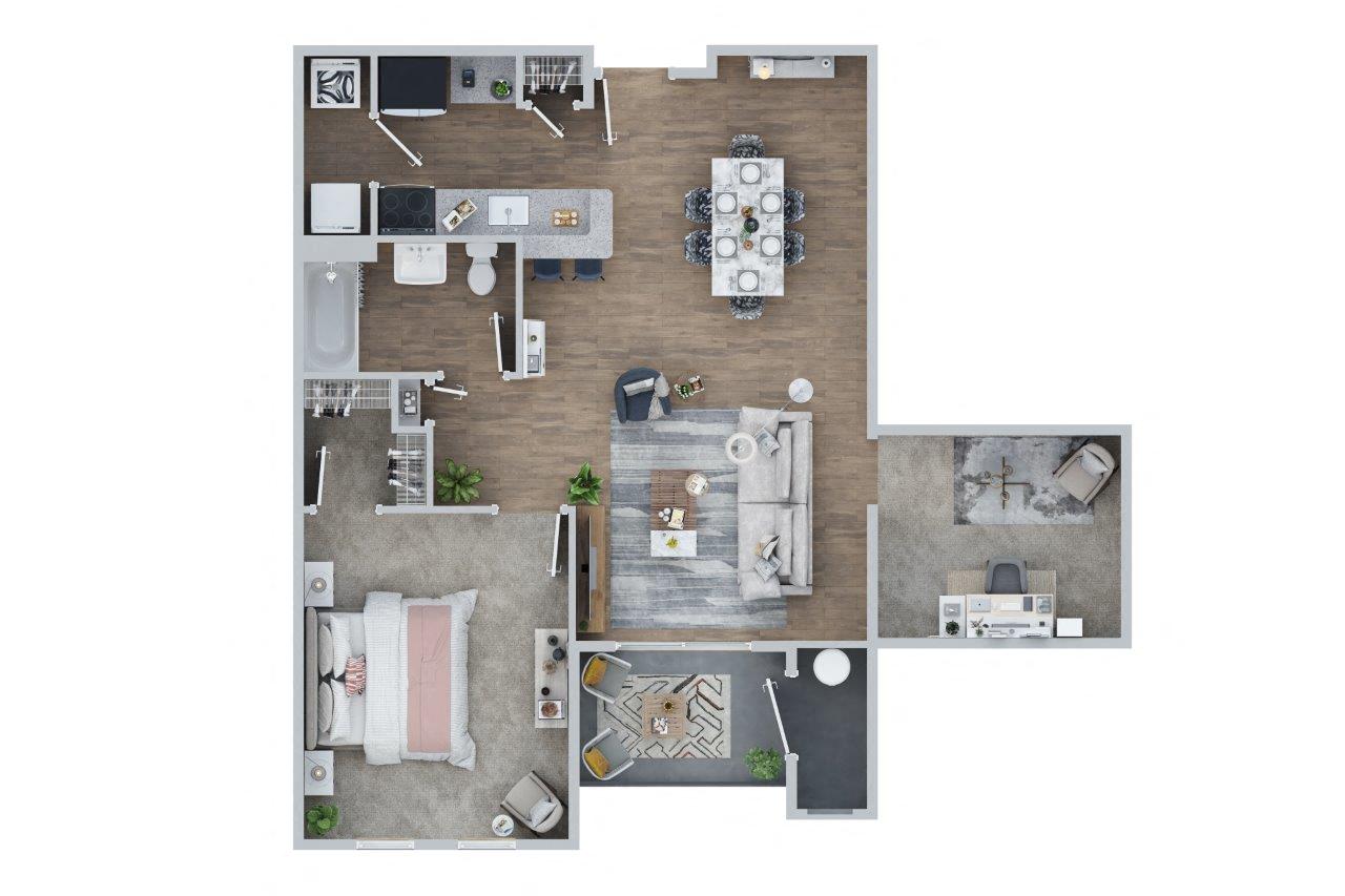 1A-3 Floor Plan at Webster Village, Hanover, 02339