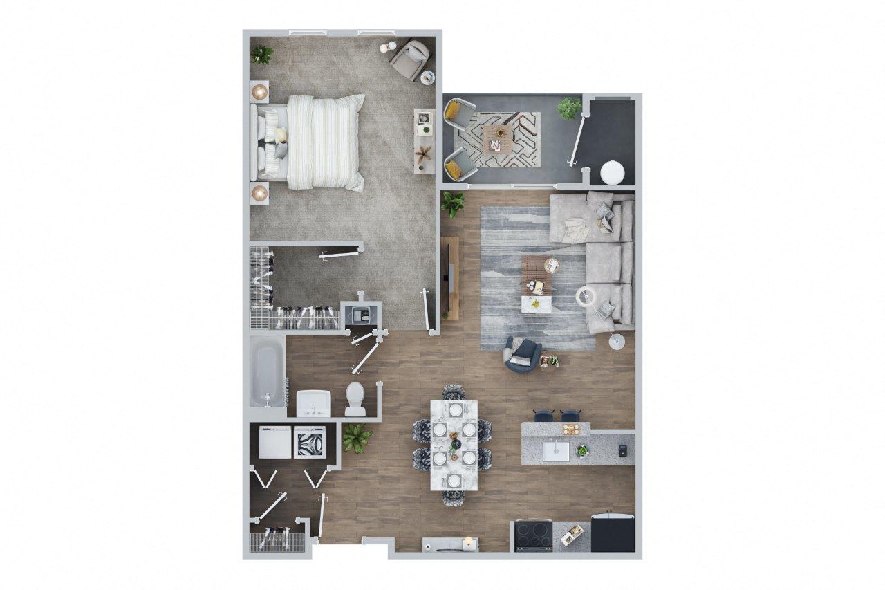 1B-2 Floor Plan at Webster Village, Hanover, Massachusetts