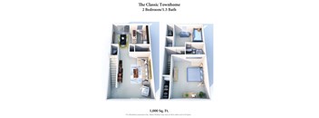 2 bed 1 bath floor plan C at Miamisburg by the Mall, Ohio, 45342