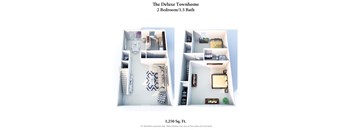 2 bed 1 bath floor plan E at Miamisburg by the Mall, Miamisburg, OH