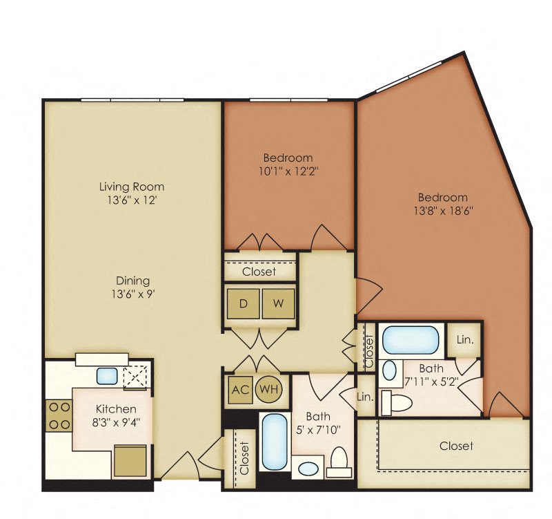 Longfellow floor plan 2 bedroom 2 bathroomflo