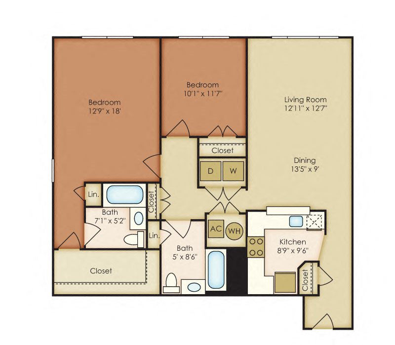 Keats floor plan 2 bedroom 2 bathroom