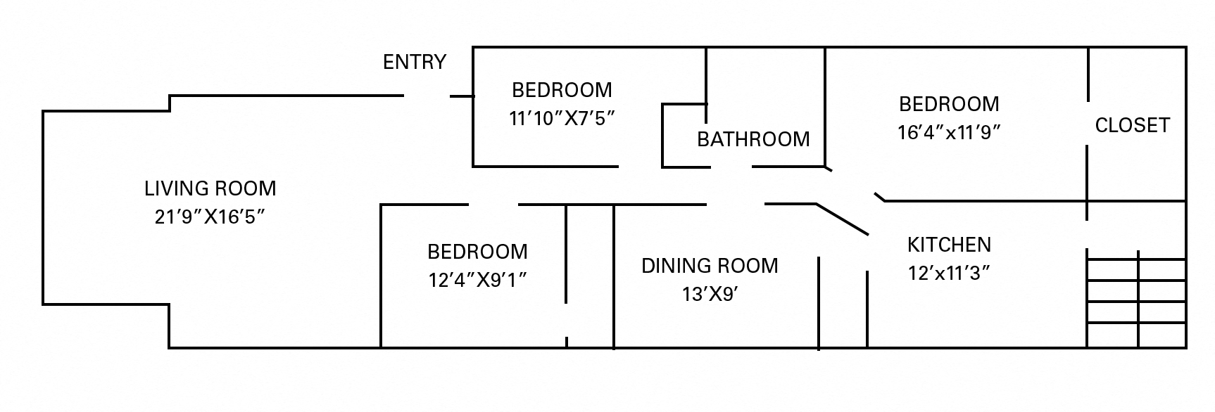 3 Bedroom - 1.5 Bathroom