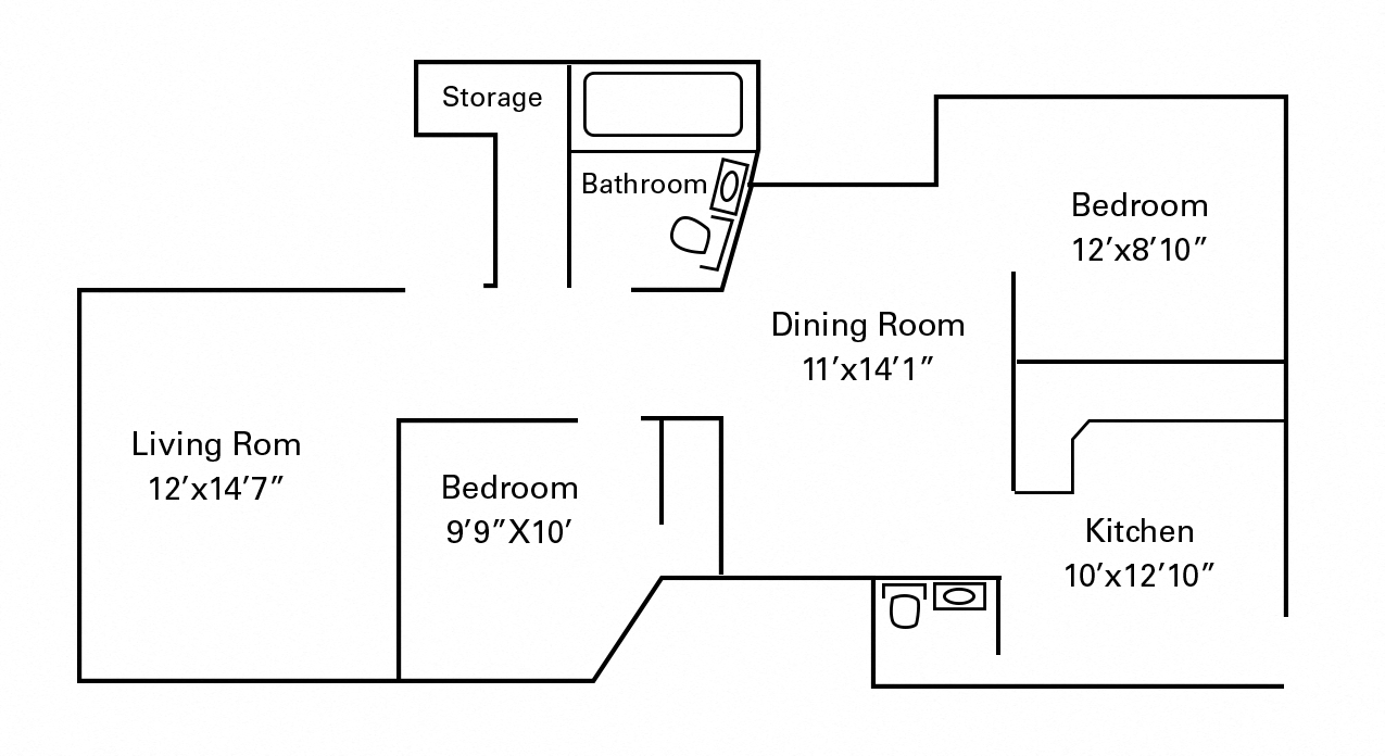 2 Bedroom - 1.5 Bathroom