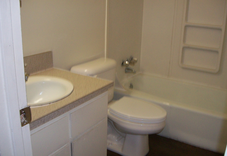 a bathroom with a toilet and a sink and a tub