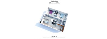 2 Bedroom 2 Bathroom Floor Plan at Revere Village Apartments, Ohio, 45458