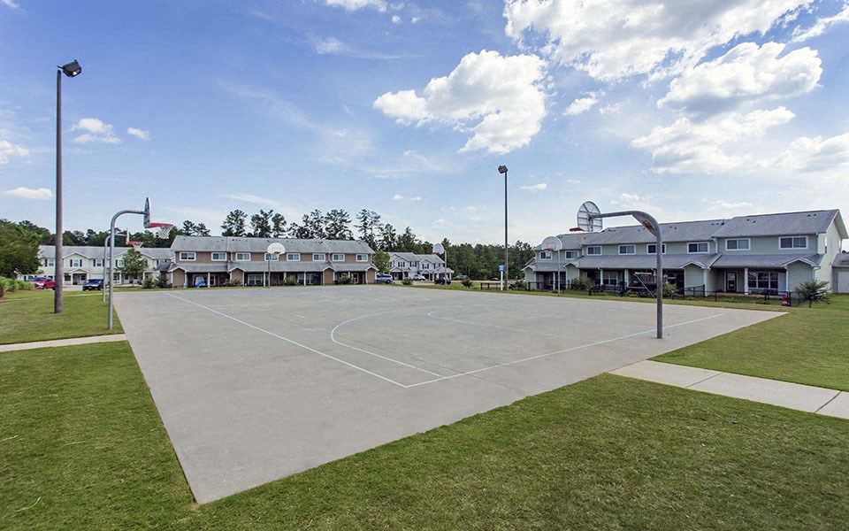 the basketball court at the enclave at townships apartments