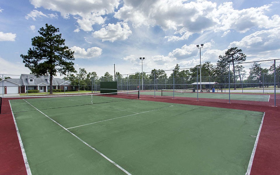 the tennis courts at the apartments for rent