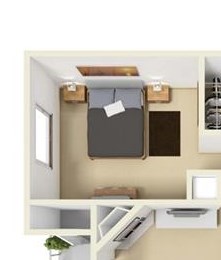 A3 - 1 bed 1 bath Floor Plan A3 - 1 bedroom 1 bath Floor Plan at Aviare Place, Midland
