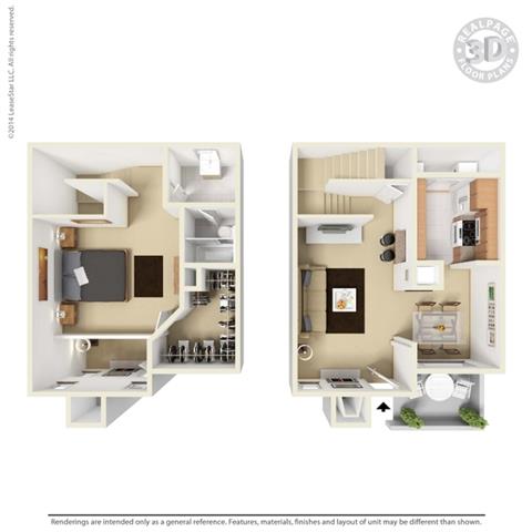 A5 - 1 bed 1 bath Floor Plan at Aviare Place, Midland, 79705