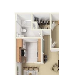 B3 - 2 bedroom 2 bath Floor Plan B3 - 2 bedroom 2 bath Floor Plan at Aviare Place, Texas, 79705