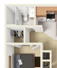 A1 - 1 bedroom 1 bath Floor Plan A1 - 1 bedroom 1 bath, 530 Square-Foot Floor Plan at University Gardens, Odessa