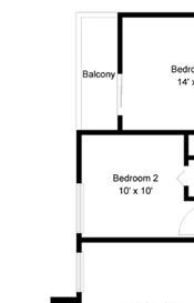 B2 - 2 bedroom 2 bath Floor Plan B2 - 2 bedroom 2 bath Floor Plan at University Gardens, Odessa, Texas