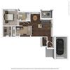 Axis Floor Plan 762 Square-Foot Axis Floor Plan at Orion McCord Park, Little Elm, 75068