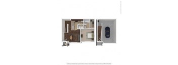 743 Square-Foot Caldera Floor Plan at Orion McCord Park, Texas, 75068