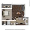 Halo Floor Plan 652 Square-Foot Halo Floor Plan at Orion McCord Park, Little Elm, TX, 75068