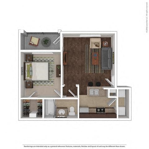 650 Square-Foot Halo Floor Plan at Orion Prosper, Texas, 75078
