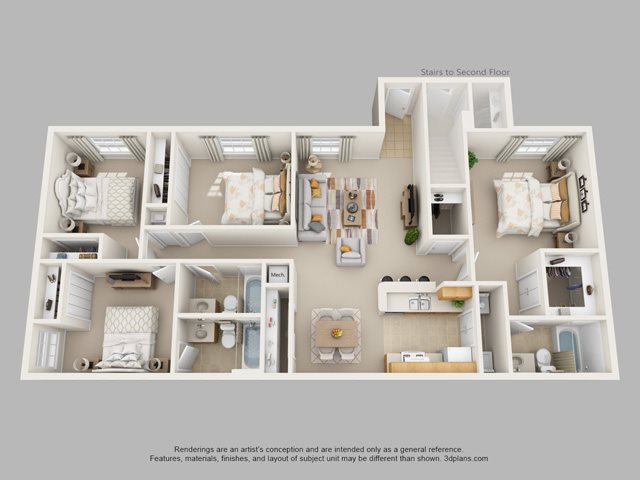 4 Bedroom 3 Bath Floor Plan 4