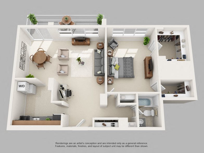 One Bedroom - Large Floor Plan 3