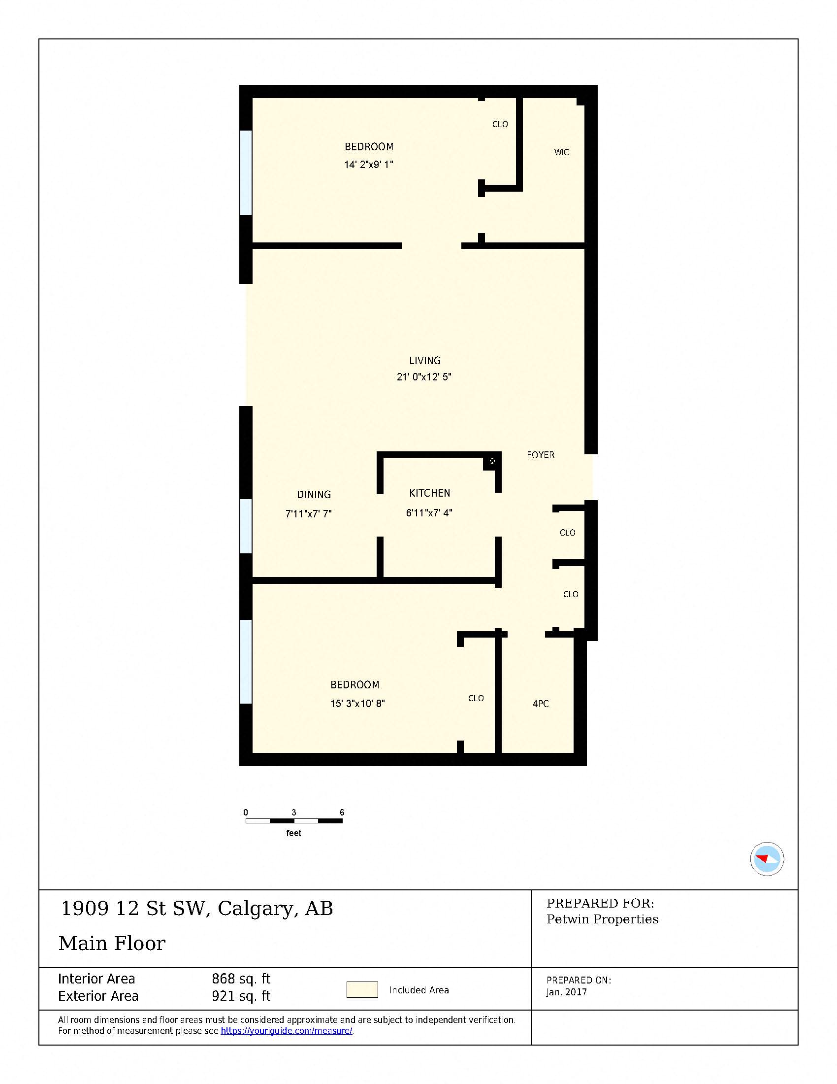 2 Bedroom 1 Washroom