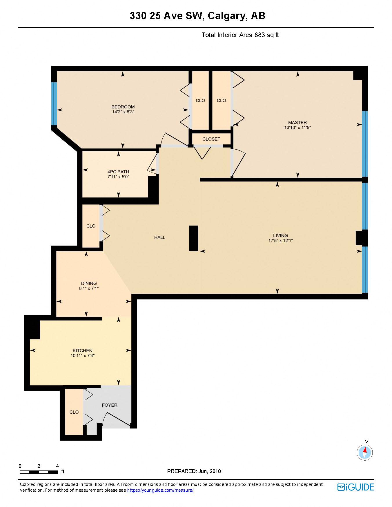 2 Bedroom 1 Washroom Large