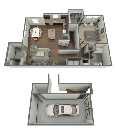 A4G - 1 Bed 1 Bath Floor Plan 5