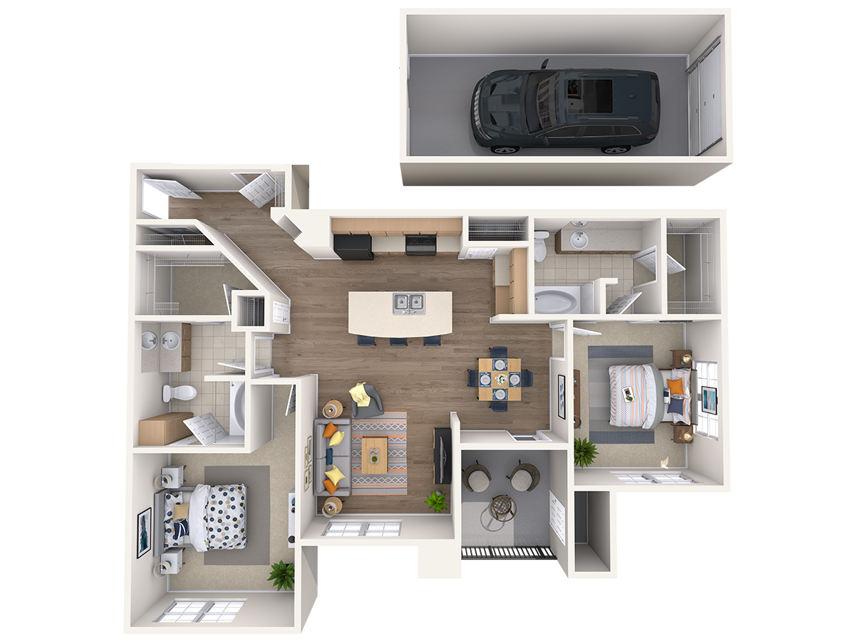tacara steiner ranch b5 floor plan two bed two bath garage