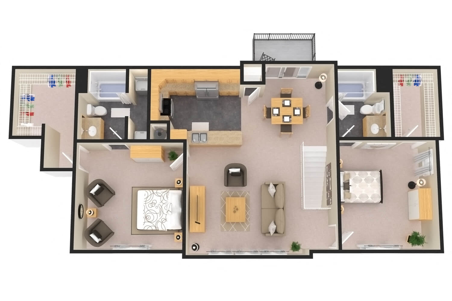 2 Bed Loft w/ Att Garage (Price not included)