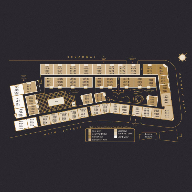 a floor plan of a hotel on a black